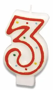 Tortová sviečka – 3 [1 ks]