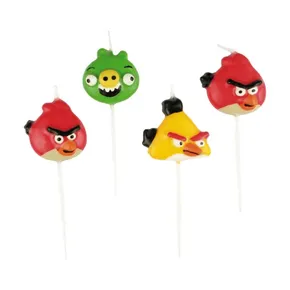 Tortové sviečky Angry Birds, mix motívov 4 ks