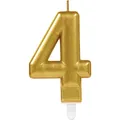 Tortové sviečky číslice zlaté 4 [1 ks]