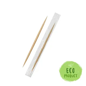 Špáradlo drevené priemer 2 x 65 mm jednotlivo balené v celofáne [1000 ks]