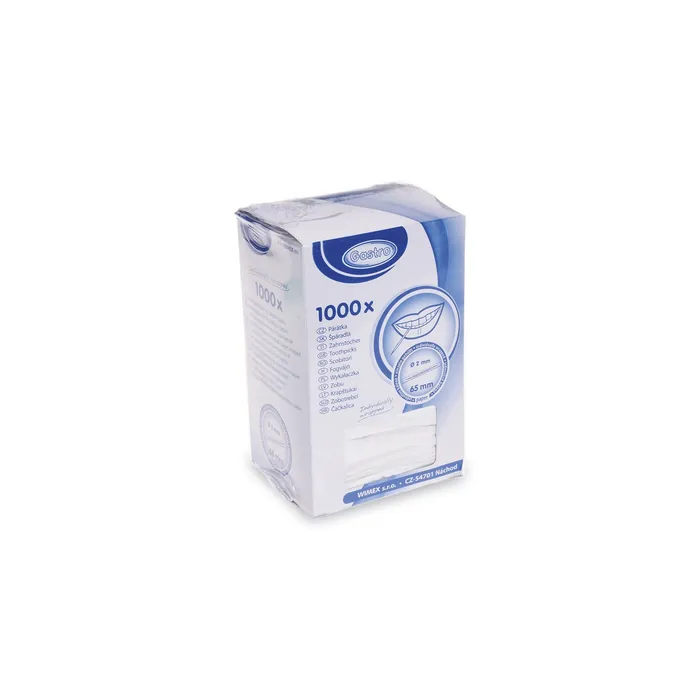 Hlavný obrázok produktu Dřevěná párátka hyg. balená v papíru 65 mm [1000 ks]