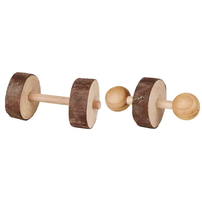 Hlavný obrázok produktu Dřevěné činky pro hlodavce 4,5x9 cm (2 ks)