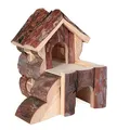 Ďalší obrázok produktu Drevený domček BJORK pre škrečky, 2 miestnosti 15 x 15 x 16 cm