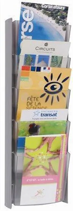 Hlavný obrázok produktu Držák na katalogy, stříbrný, nástěnný, A5, 5 oddílů, ALBA