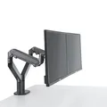 Ďalší obrázok produktu Držák na monitor k pracovní stanici "MoveHop JAMY", tmavě šedá - černá, dvě ramena, ALBA
