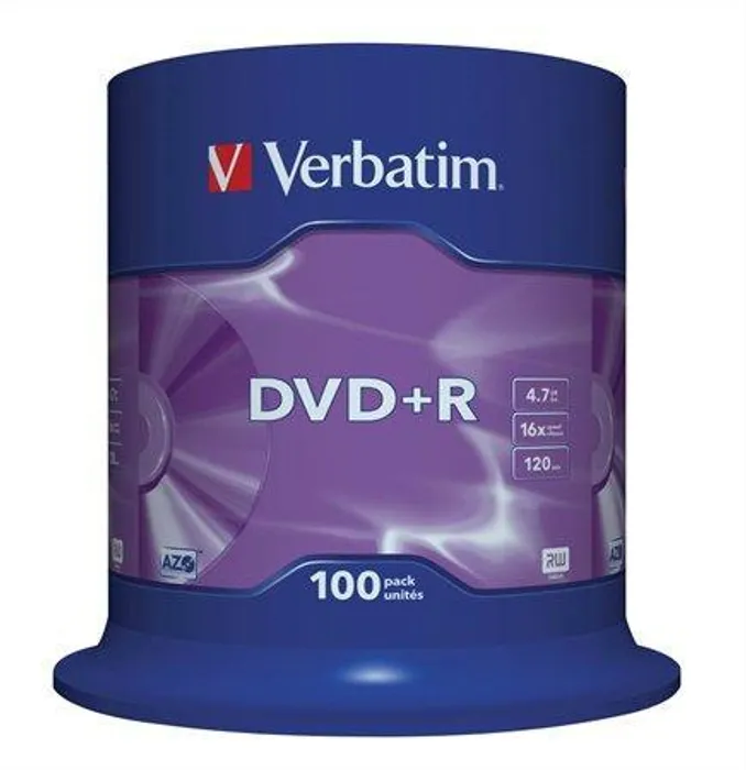 Hlavný obrázok produktu DVD+R 4,7GB, 16x, AZO, Verbatim, 100-cake