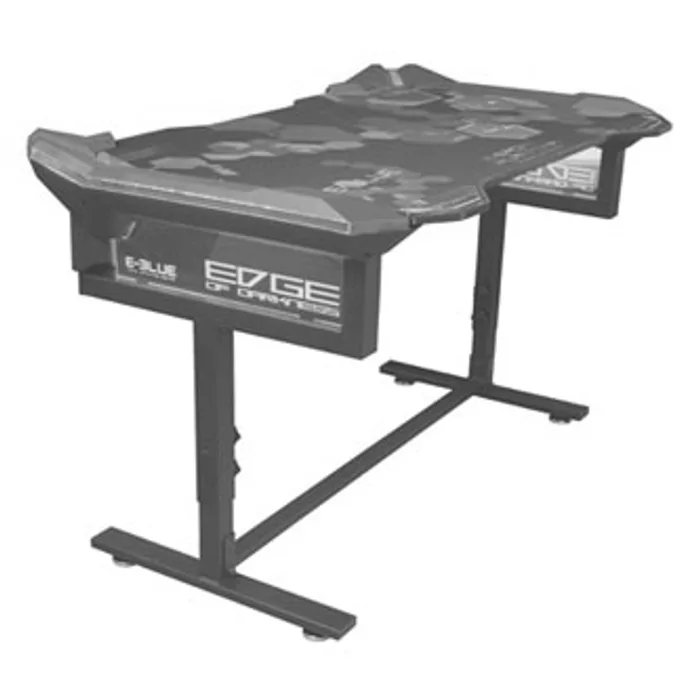 Hlavný obrázok produktu E-Blue Herní stůl EGT004BK, 135x78,5cm, 72-91,2cm, RGB podsvícení, výškově nastavitelný,