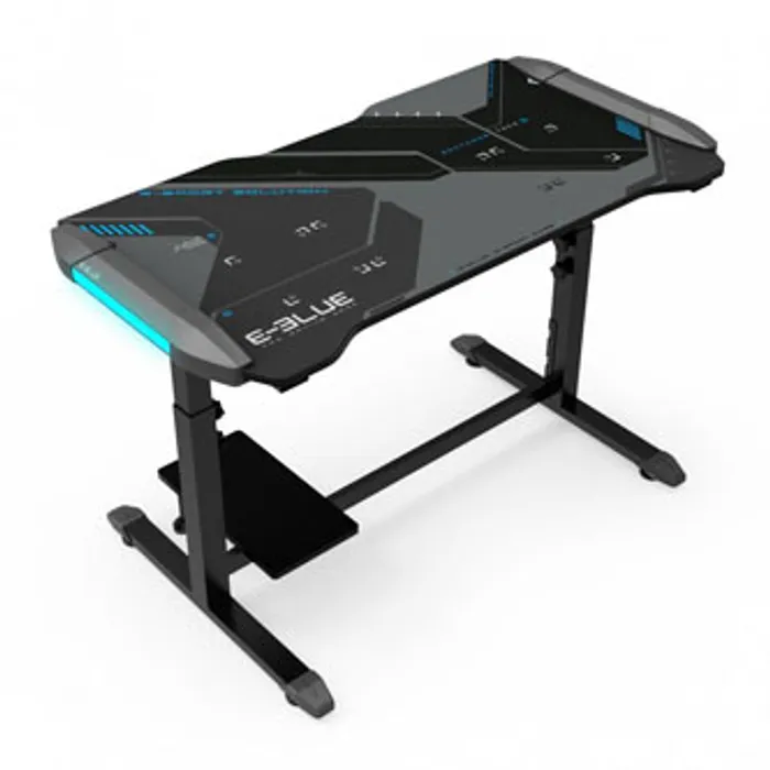 Hlavný obrázok produktu E-Blue Herní stůl EGT574BK, 113cm x 59,5cm, 74-86,8cm, podsvícený, nastavitelná výška