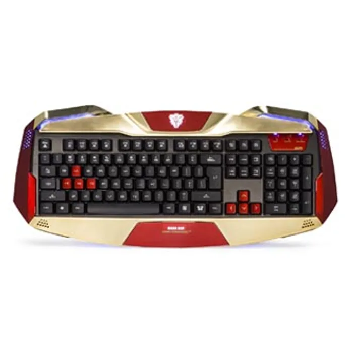 Hlavný obrázok produktu E-BLUE IRON MAN EKM707, Klávesnice US, herní, podsvícené okraje typ drátová (USB), zlatá