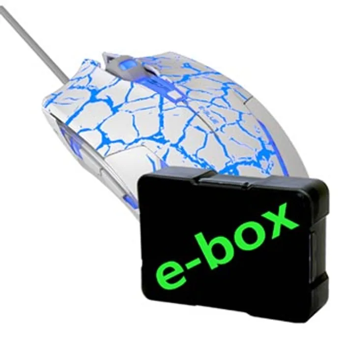 Hlavný obrázok produktu E-Blue Myš Cobra, 2500DPI, optická, 6tl., 1 kolečko, drátová USB, bílo-modrá, herní, e-bo