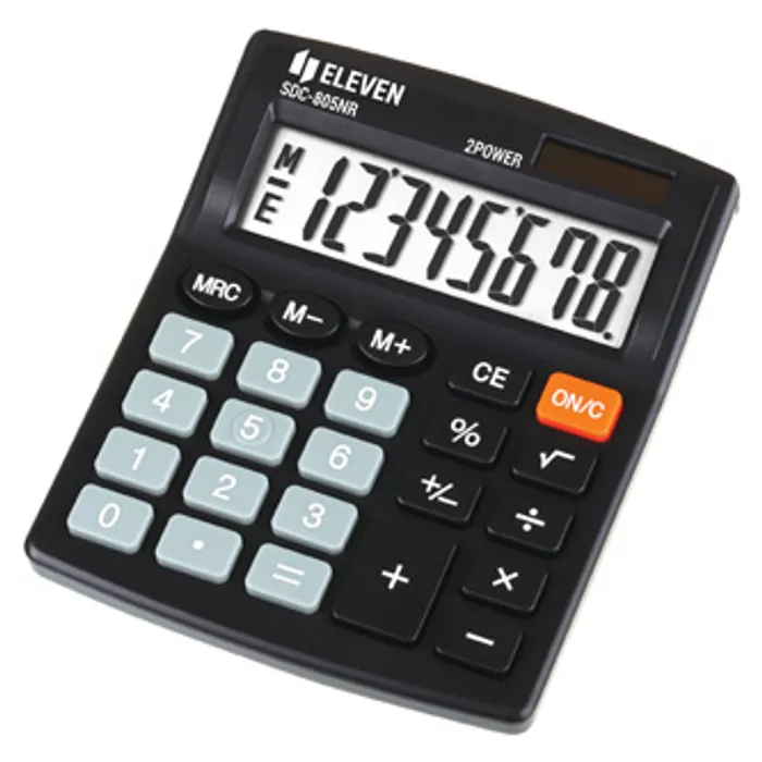 Hlavný obrázok produktu Eleven kalkulačka SDC805NR, černá, stolní, osmimístná, duální napájení