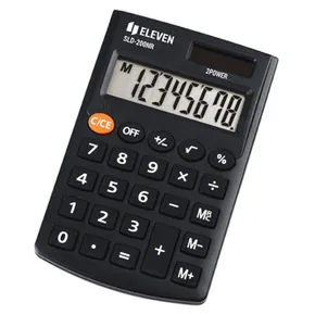 Eleven kalkulačka SLD200NR, čierna, vrecková, osemmiestna