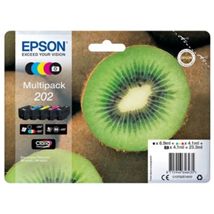 Hlavný obrázok produktu Epson originální ink 13T02E74010, 202, CMYK, 1x6.9ml, 4x4.1ml, Epson XP-6000, XP-6005