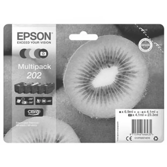 Hlavný obrázok produktu Epson originální ink 13T02E74010, 202, CMYK, 1x6.9ml, 4x4.1ml, Epson XP-6000, XP-6005