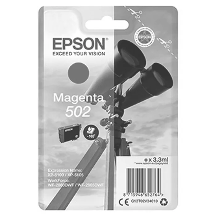 Hlavný obrázok produktu Epson originální ink C13T02V34020, 502, T02V340, magenta, 165str., 3.3ml, Epson XP-5100,