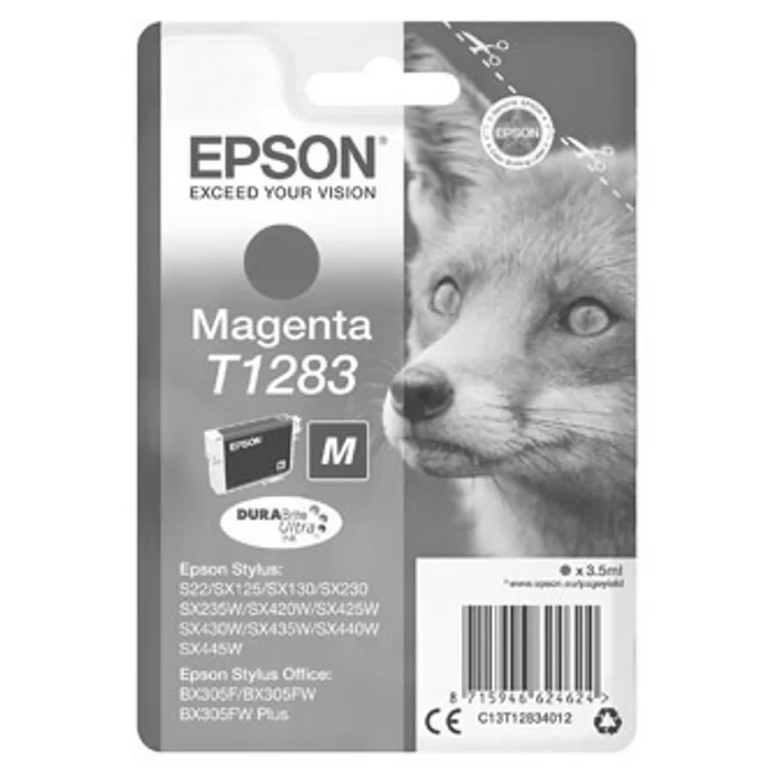 Hlavný obrázok produktu Epson originální ink C13T12834022, T1283, magenta, blistr, 3,5ml, Epson Stylus S22, SX125