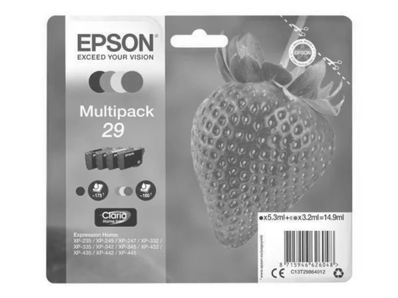 Hlavný obrázok produktu Epson originální ink C13T29864012, T29, CMYK, 5,3/3x3,2ml, Epson Expression Home XP-235,X