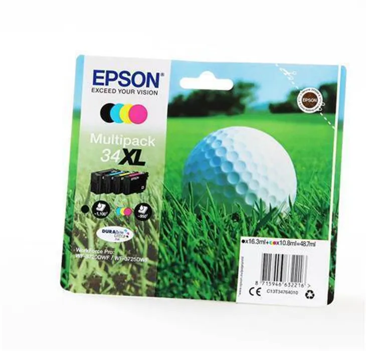Hlavný obrázok produktu Epson originální ink C13T34764010, T347640, CMYK, 48.7ml, Epson WF-3720DWF, 3725DWF