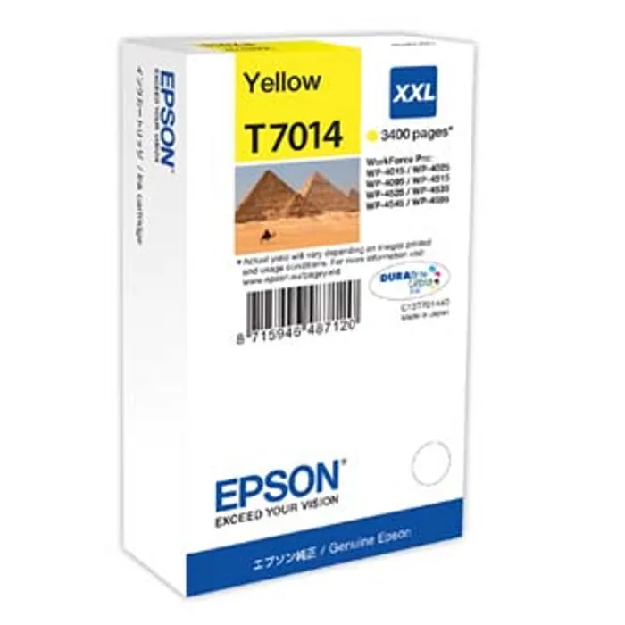 Hlavný obrázok produktu Epson originální ink C13T70144010, XXL, yellow, 3400str., Epson WorkForce Pro WP4000, 450