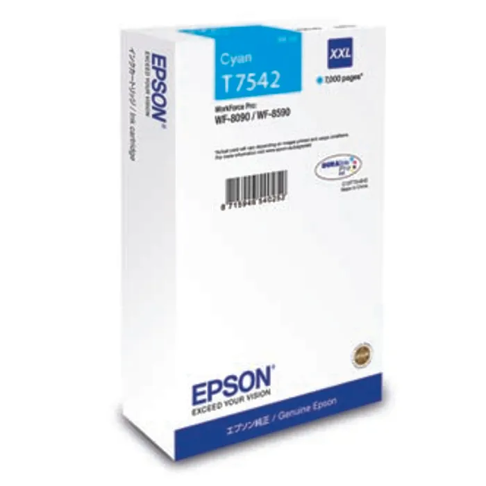 Hlavný obrázok produktu Epson originální ink C13T754240, T7542, XXL, cyan, 69ml, Epson WorkForce Pro WF-8090DW, W