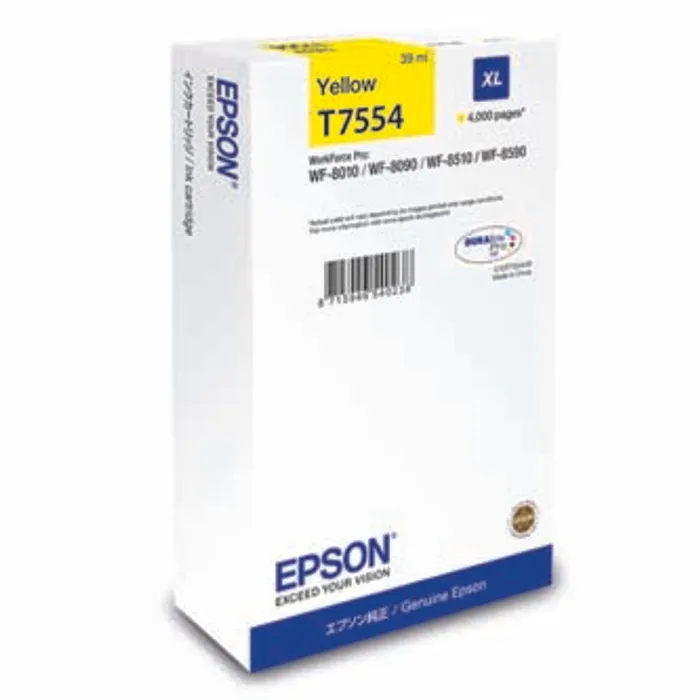 Hlavný obrázok produktu Epson originální ink C13T755440, T7554, XL, yellow, 4000str., 39ml, 1ks, Epson WorkForce