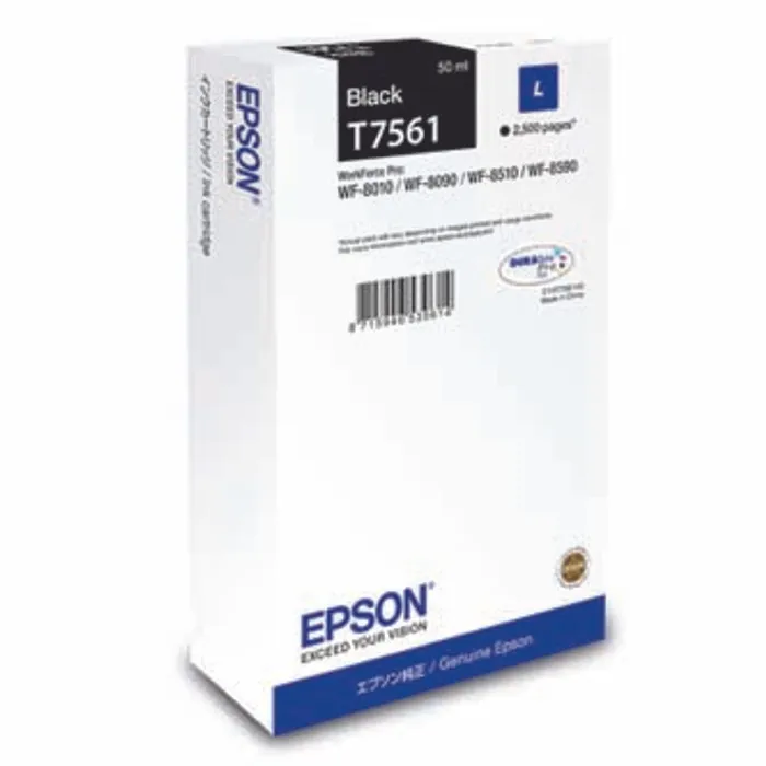 Hlavný obrázok produktu Epson originální ink C13T756140, T7561, L, black, 2500str., 50ml, 1ks, Epson WorkForce Pr