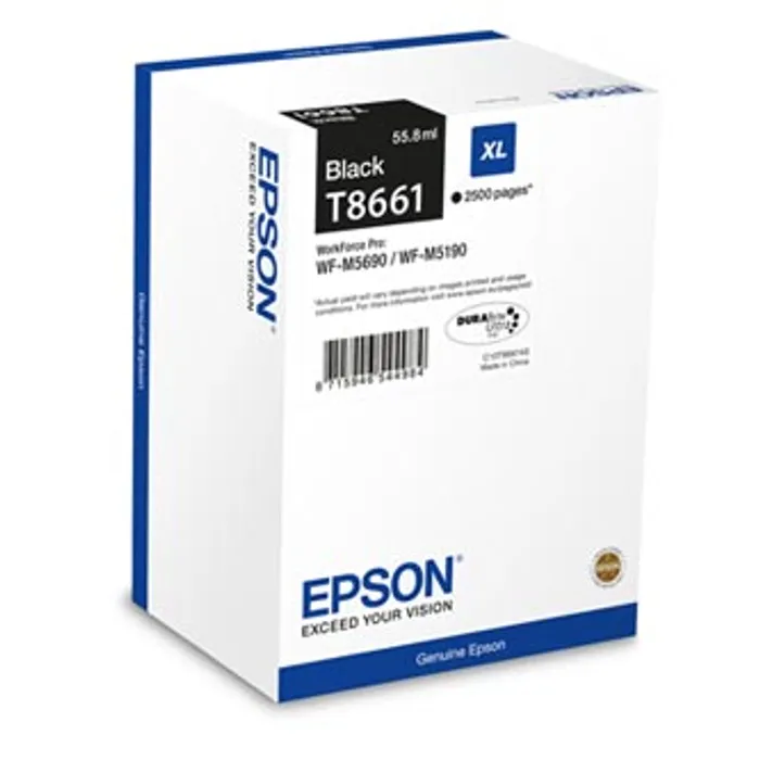 Hlavný obrázok produktu Epson originální ink C13T865140, T8651, XXL, black, 10000str., 221ml, 1ks, Epson WorkForc