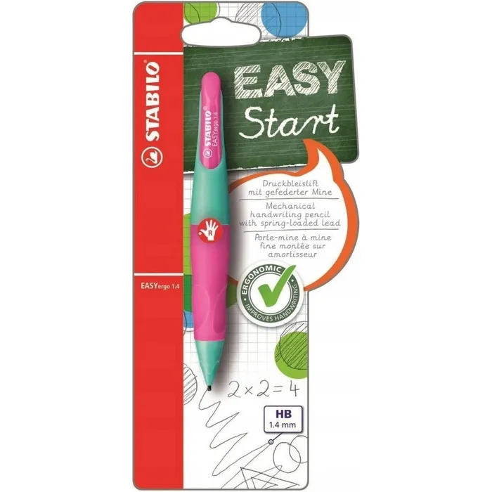 Hlavný obrázok produktu Ergonomická mechanická tužka pro praváky STABILO EASYergo 1.4 tyrkysová/růžová - HB