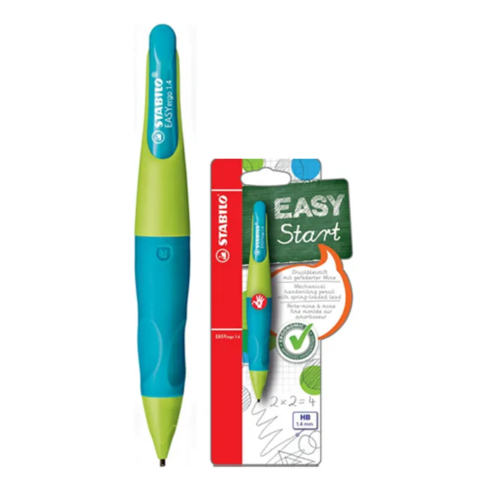 Hlavný obrázok produktu Ergonomická mechanická tužka pro praváky STABILO EASYergo 1.4 zelená/akvamarínová - HB