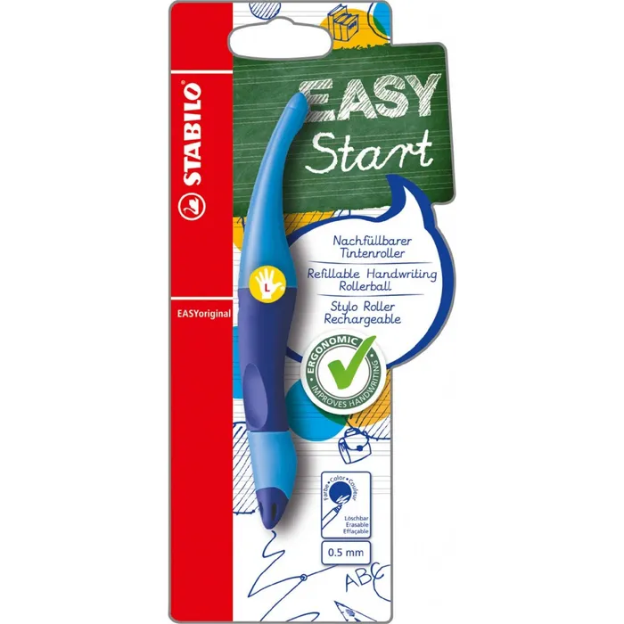 Hlavný obrázok produktu Ergonomický roller pro leváky STABILO EASYoriginal tmavě modrá/světle modrá