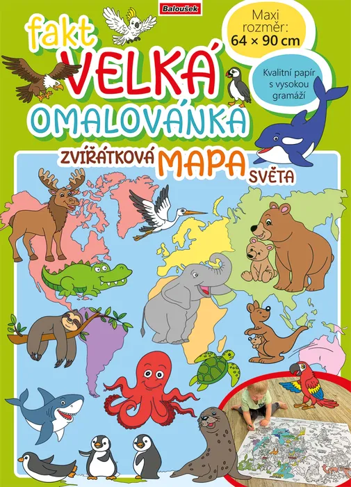 Hlavný obrázok produktu Fakt velká omalovánka - Zvířatková mapa světa