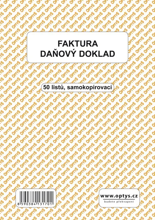 Hlavný obrázok produktu Faktura A5, samopropisovací, 50 listů 1317
