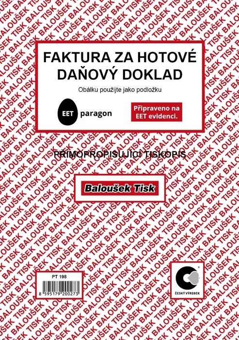 Hlavný obrázok produktu Faktura za hotové-daňový doklad A5 PT198