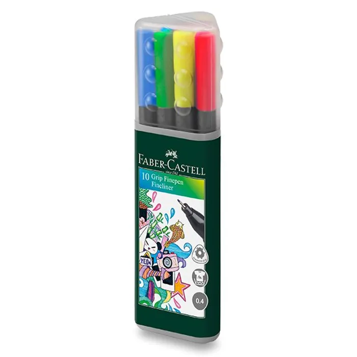 Hlavný obrázok produktu Fineliner Faber-Castell Grip 10 barev