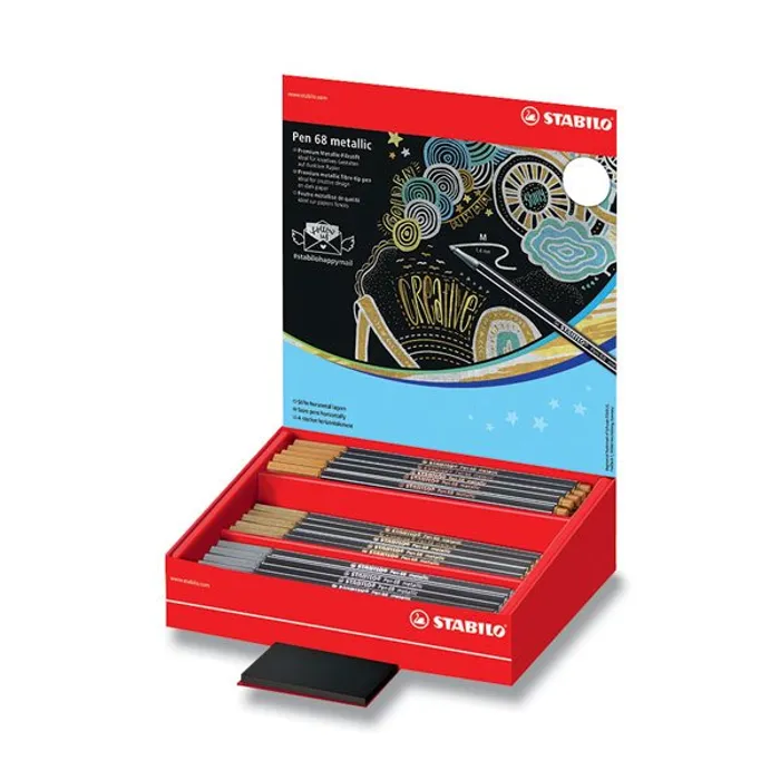 Hlavný obrázok produktu Fix Stabilo Pen 68 metallic stojánek, 60 ks
