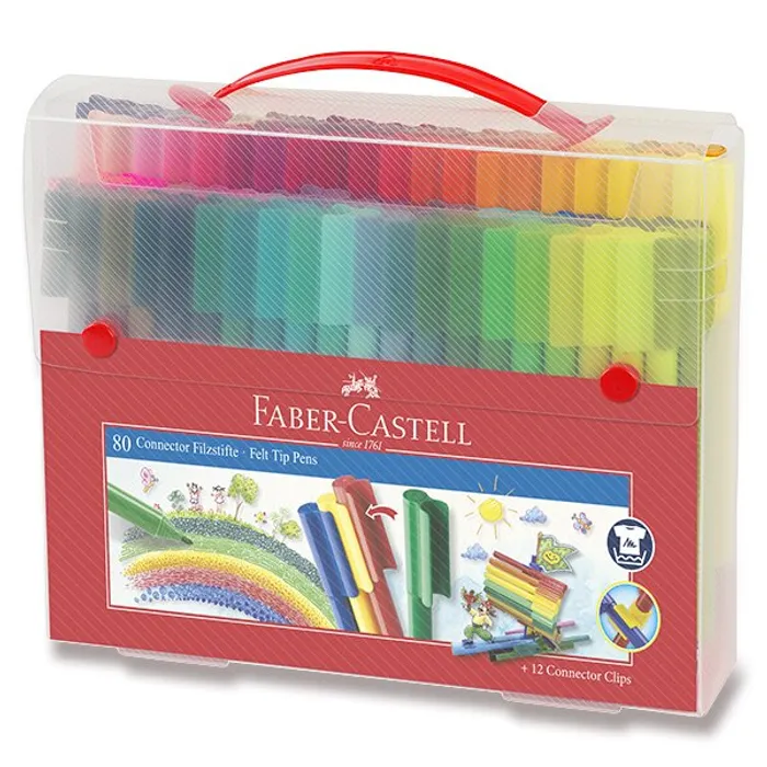 Hlavný obrázok produktu Fixy Faber-Castell 155579 Connector, plastová taška 80 ks