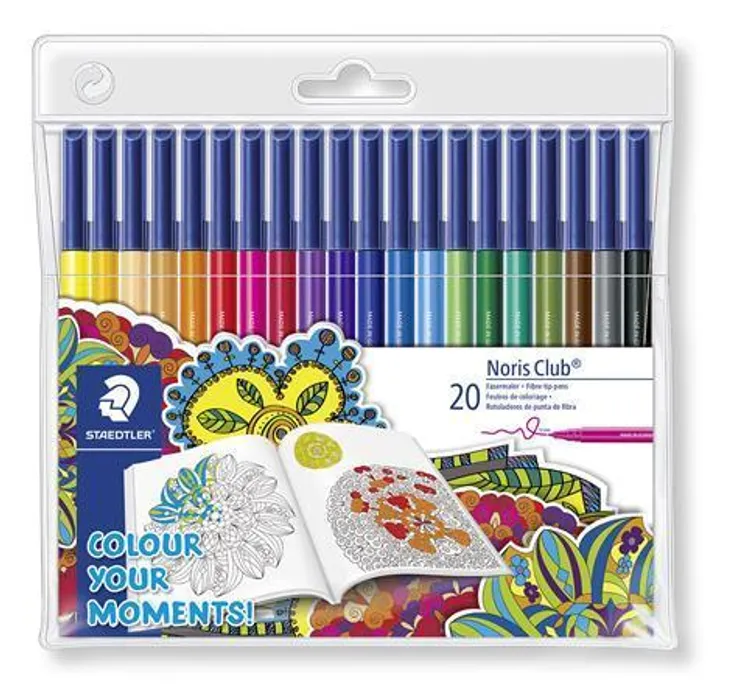 Hlavný obrázok produktu Fixy "Noris Club", Johanna Basford edice, sada 20 různých barev, 1 mm, pratelné, STAEDTLER