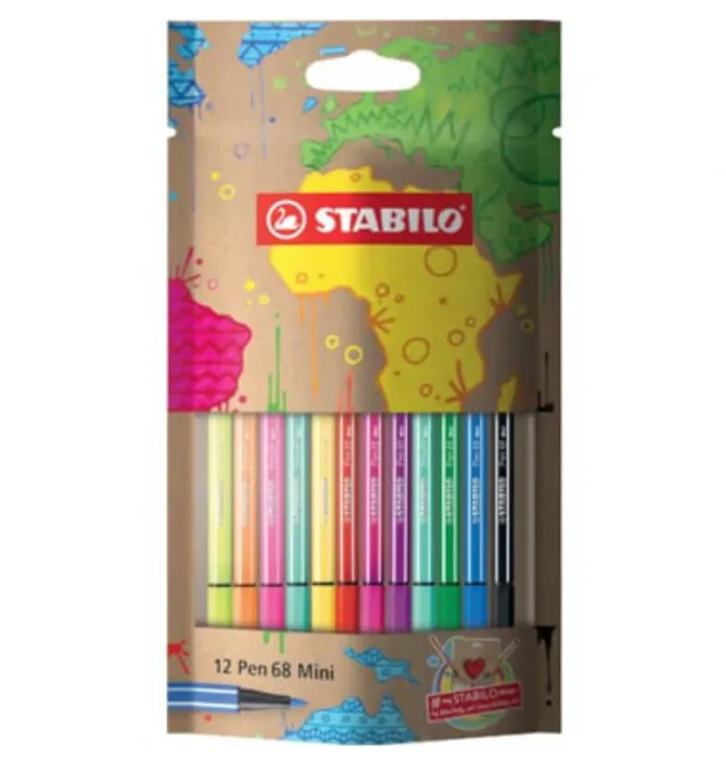 Hlavný obrázok produktu Fixy "Pen 68 mini my design" 12 různých barev, 1 mm, STABILO