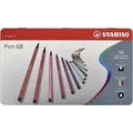 Fixky STABILO Pen 68 50 ks (46 farieb) v plechovom puzdre
