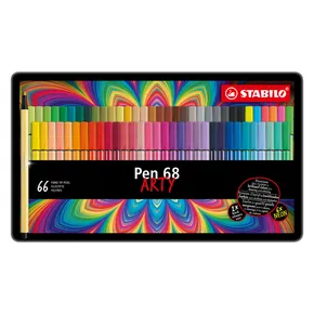 Fixky STABILO Pen 68 ARTY 66 ks v plechovom puzdre