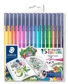 Fixy "Triplus", Johanna Basford limitovaná edícia, sada, 15 rôznych farieb, 1 mm, STAEDTLER