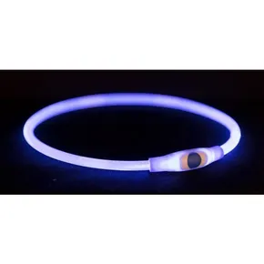 Flash light ring USB, blikací obojok, modrá L-XL: 65 cm/ o 8 mm