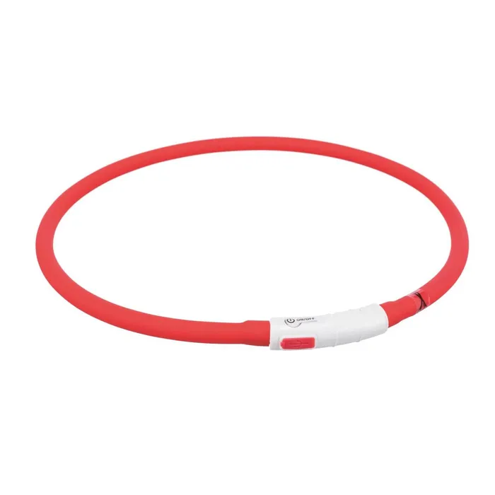 Hlavný obrázok produktu Flash USB svítící obojek XS-XL 70 cm / 10 mm, - červená