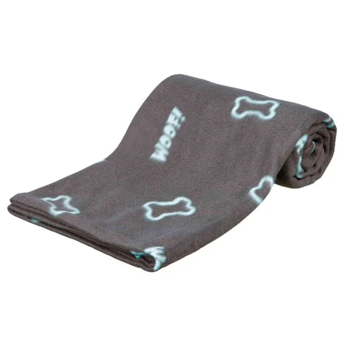 Hlavný obrázok produktu Flísová deka BARNEY 150x100cm - šedá s modrými kostičkami