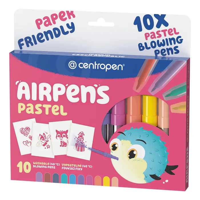 Hlavný obrázok produktu Foukací fixy CENTROPEN 1500, 10ks Air Pens Pastel set