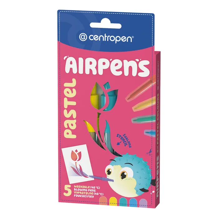 Hlavný obrázok produktu Foukací fixy CENTROPEN 1500, 5ks Air Pens Pastel set