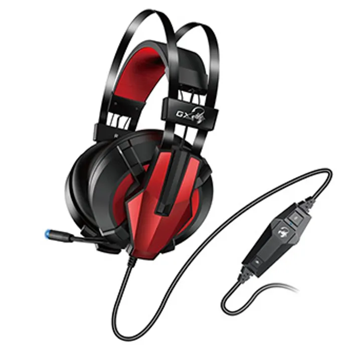 Hlavný obrázok produktu Genius HS-G710V, herní sluchátka s mikrofonem, ovládání hlasitosti, černá/červená, USB