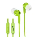Ďalší obrázok produktu Genius HS-M320, slúchadlá, bez ovládania hlasitosti, zelené, špuntové typ 3.5 mm jack