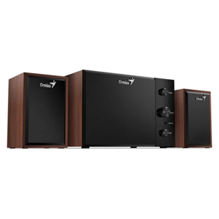 Hlavný obrázok produktu Genius reproduktory SW-2.1 350, 2.1, 15W, hnědo-černé, ovládací panel, ovládaní basů a vý