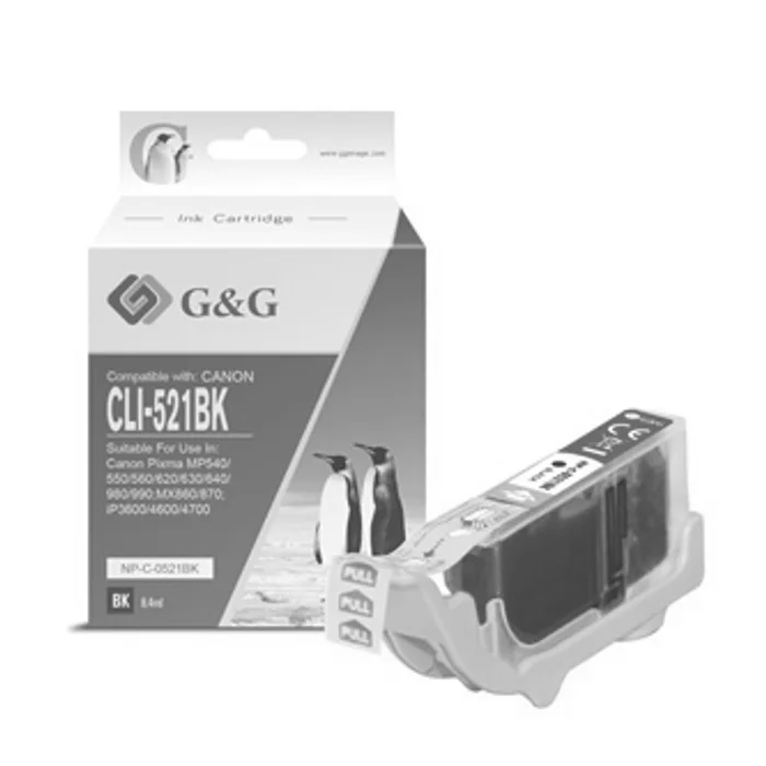 Hlavný obrázok produktu G&G kompatibilní ink s CLI521BK, black, 8.4ml, NP-C-0521BK, 2933B001, pro Canon iP3600, i